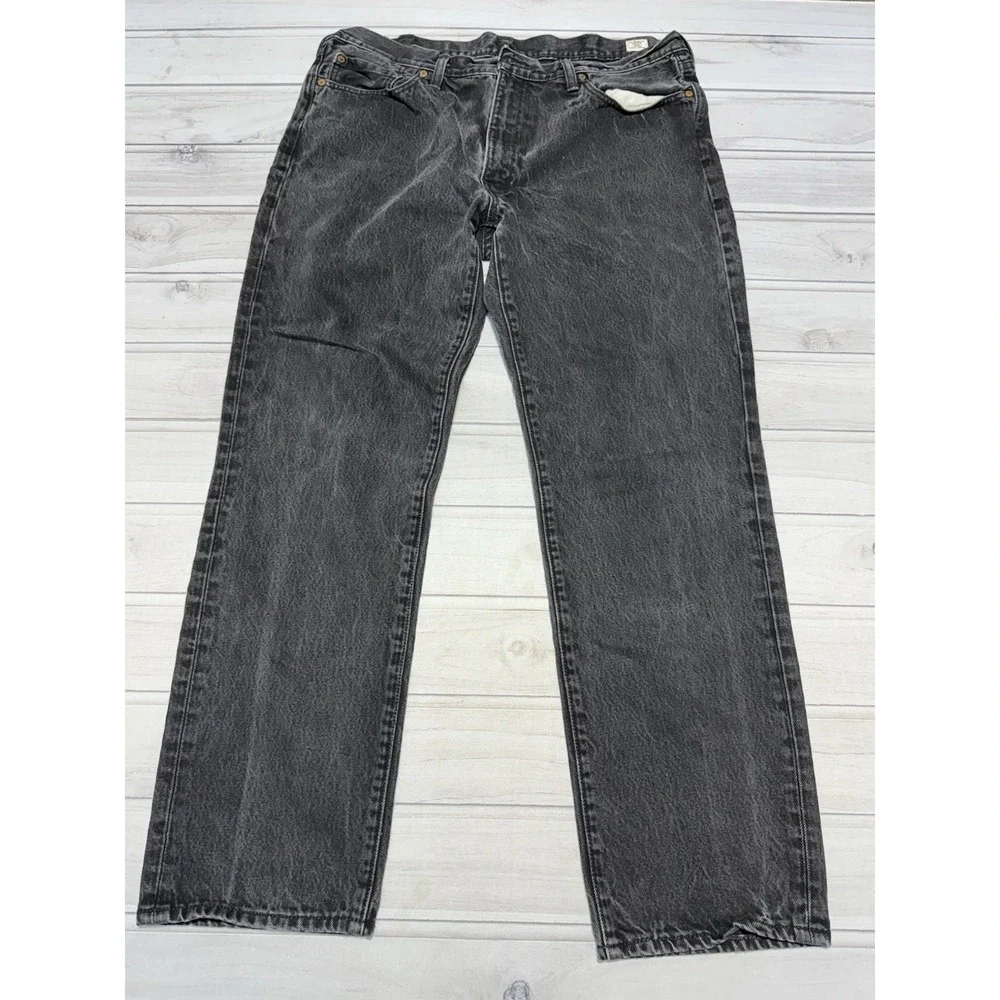 Levis 541 Jeans Mens 38x30 Black White Oak Cone Denim Selvedge Made in USA